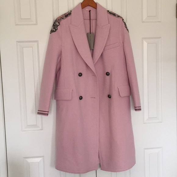 ERMANNO SCERVINO Pink double-breasted embellished coat - Picture 5 of 8